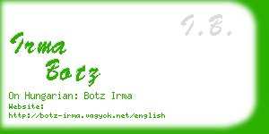 irma botz business card